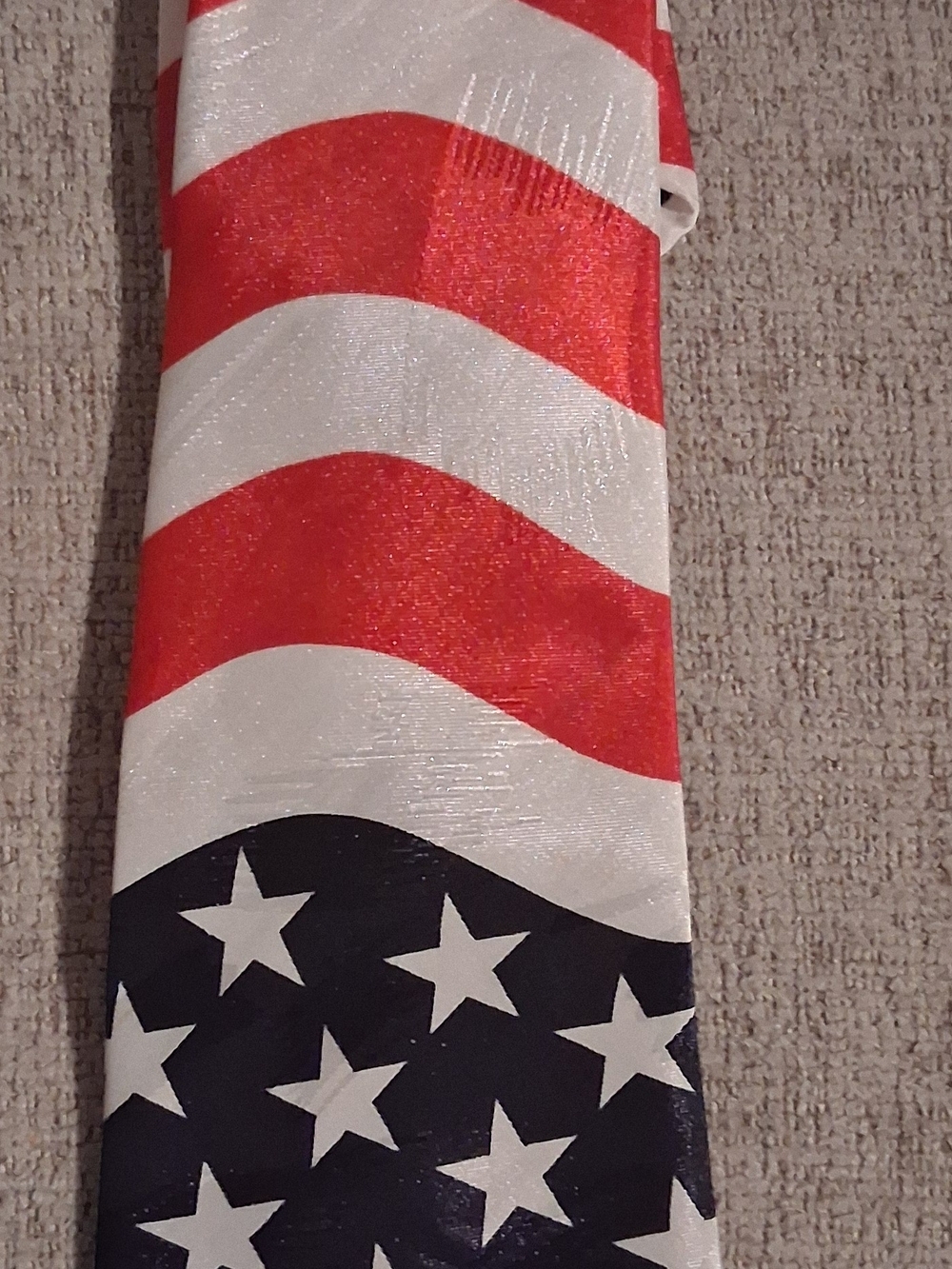 Men's Tie American Flag Pattern Red, White & Blue hand made